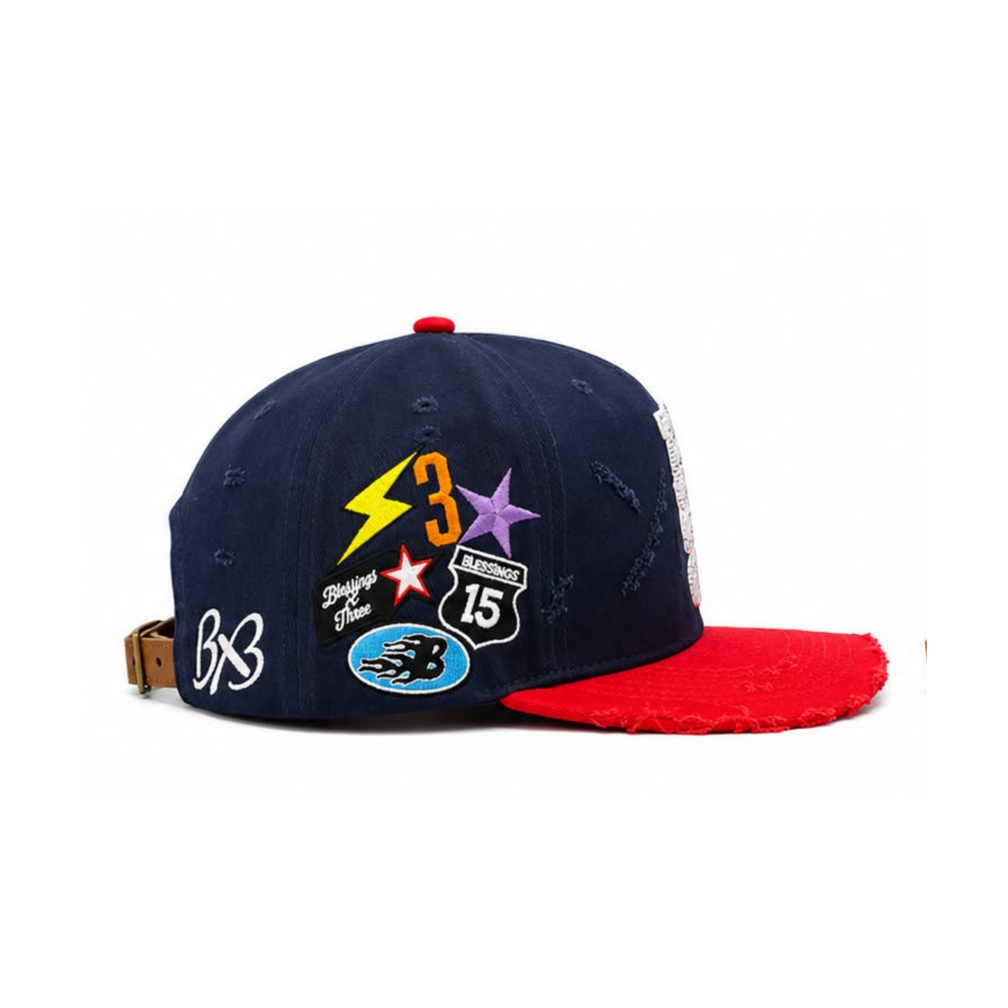 BX3 Raw Snapback - Navy/Red